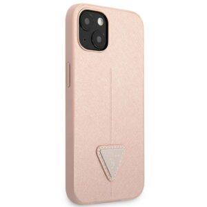 Guess GUHCP13SPSATLP Apple iPhone 13 mini 5,4" rožinės spalvos kietas dėklas SaffianoTriangle Logo - Image 4