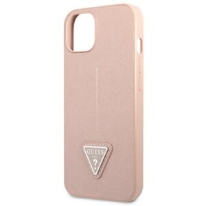 Guess GUHCP13SPSATLP Apple iPhone 13 mini 5,4" rožinės spalvos kietas dėklas SaffianoTriangle Logo - Image 6