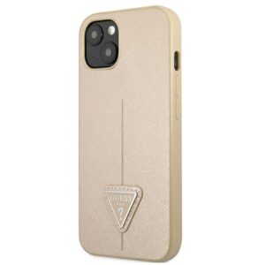 Guess GUHCP13SPSATLE Apple iPhone 13 mini 5,4" beige kietas dėklas SaffianoTriangle Logo - Image 2