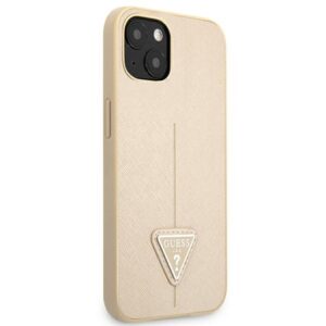 Guess GUHCP13SPSATLE Apple iPhone 13 mini 5,4" beige kietas dėklas SaffianoTriangle Logo - Image 4