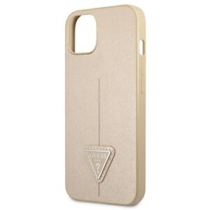 Guess GUHCP13SPSATLE Apple iPhone 13 mini 5,4" beige kietas dėklas SaffianoTriangle Logo - Image 6