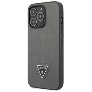 Guess GUHCP13XPSATLG Apple iPhone 13 Pro Max 6,7" silver kietas dėklas SaffianoTriangle Logo - Image 2
