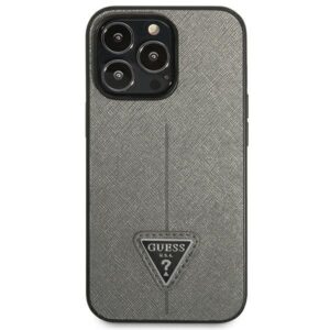 Guess GUHCP13XPSATLG Apple iPhone 13 Pro Max 6,7" silver kietas dėklas SaffianoTriangle Logo - Image 3