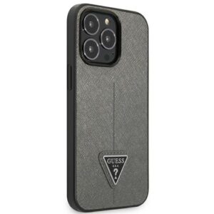 Guess GUHCP13XPSATLG Apple iPhone 13 Pro Max 6,7" silver kietas dėklas SaffianoTriangle Logo - Image 4