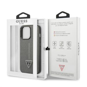 Guess GUHCP13XPSATLG Apple iPhone 13 Pro Max 6,7" silver kietas dėklas SaffianoTriangle Logo - Image 8