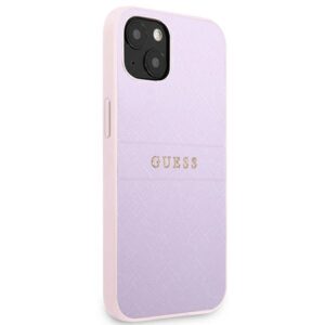 Guess GUHCP13SPSASBPU Apple iPhone 13 mini 5,4" violetinės spalvos Saffiano Hot Stamp & Metal Logo - Image 4