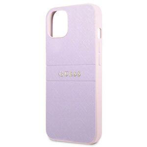 Guess GUHCP13SPSASBPU Apple iPhone 13 mini 5,4" violetinės spalvos Saffiano Hot Stamp & Metal Logo - Image 6