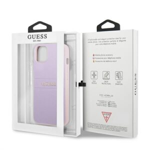 Guess GUHCP13SPSASBPU Apple iPhone 13 mini 5,4" violetinės spalvos Saffiano Hot Stamp & Metal Logo - Image 8