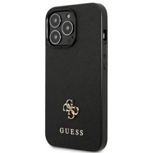 Guess GUHCP13LPS4MK Apple iPhone 13 Pro / 13 6,1" juodos spalvos kietas dėklas Saffiano 4G Small Metal Logo - Image 2
