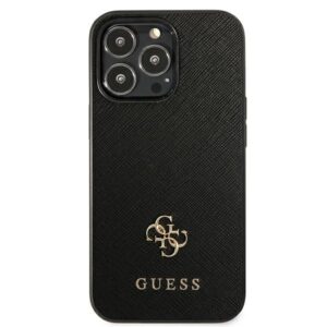 Guess GUHCP13LPS4MK Apple iPhone 13 Pro / 13 6,1" juodos spalvos kietas dėklas Saffiano 4G Small Metal Logo - Image 3