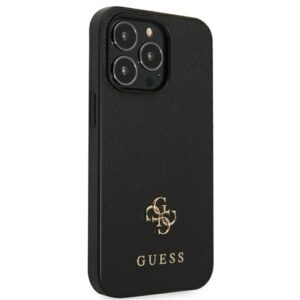 Guess GUHCP13LPS4MK Apple iPhone 13 Pro / 13 6,1" juodos spalvos kietas dėklas Saffiano 4G Small Metal Logo - Image 4