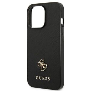 Guess GUHCP13LPS4MK Apple iPhone 13 Pro / 13 6,1" juodos spalvos kietas dėklas Saffiano 4G Small Metal Logo - Image 6