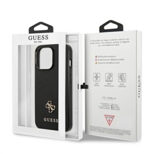Guess GUHCP13LPS4MK Apple iPhone 13 Pro / 13 6,1" juodos spalvos kietas dėklas Saffiano 4G Small Metal Logo - Image 8