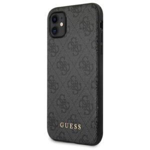 Guess GUHCN61G4GFGR Apple iPhone 11 6,1" grey kietas dėklas 4G Metal Gold Logo - Image 2