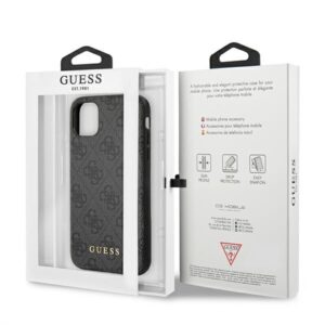 Guess GUHCN61G4GFGR Apple iPhone 11 6,1" grey kietas dėklas 4G Metal Gold Logo - Image 8