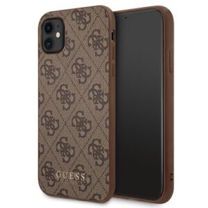 Guess GUHCN61G4GFBR Apple iPhone 11 6,1" rudos spalvos kietas dėklas 4G Metal Gold Logo