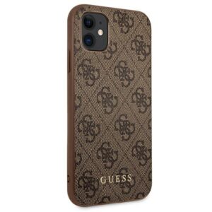 Guess GUHCN61G4GFBR Apple iPhone 11 6,1" rudos spalvos kietas dėklas 4G Metal Gold Logo - Image 4