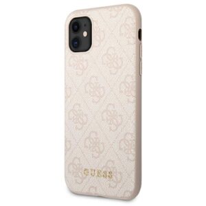 Guess GUHCN61G4GFPI Apple iPhone 11 6,1" rožinės spalvos kietas dėklas 4G Metal Gold Logo - Image 2