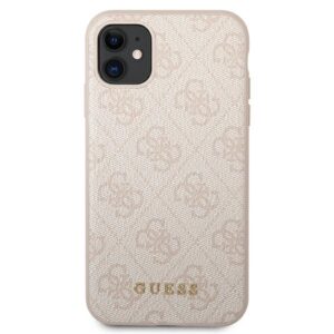 Guess GUHCN61G4GFPI Apple iPhone 11 6,1" rožinės spalvos kietas dėklas 4G Metal Gold Logo - Image 3
