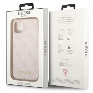 Guess GUHCN61G4GFPI Apple iPhone 11 6,1" rožinės spalvos kietas dėklas 4G Metal Gold Logo - Image 8