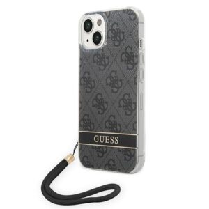 Guess GUOHCP14MH4STK Apple iPhone 14 Plus / 15 Plus 6.7" juodos spalvos hardcase 4G Print Strap
