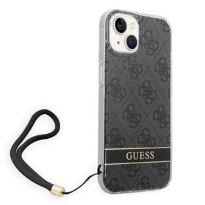 Guess GUOHCP14MH4STK Apple iPhone 14 Plus / 15 Plus 6.7" juodos spalvos hardcase 4G Print Strap - Image 2