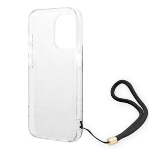 Guess GUOHCP14LH4STK Apple iPhone 14 Pro 6,1"juodos spalvos hardcase 4G Print Strap - Image 6