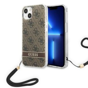 Guess GUOHCP14MH4STW Apple iPhone 14 Plus / 15 Plus 6.7" brown hardcase 4G Print Strap