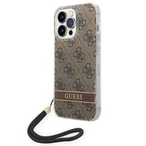 Guess GUOHCP14LH4STW Apple iPhone 14 Pro 6,1" brown hardcase 4G Print Strap