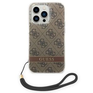 Guess GUOHCP14LH4STW Apple iPhone 14 Pro 6,1" brown hardcase 4G Print Strap - Image 2