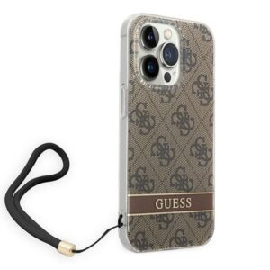 Guess GUOHCP14LH4STW Apple iPhone 14 Pro 6,1" brown hardcase 4G Print Strap - Image 3