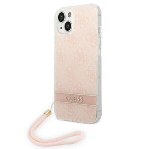 Guess GUOHCP14MH4STP Apple iPhone 14 Plus / 15 Plus 6.7" rožinės spalvos hardcase 4G Print Strap