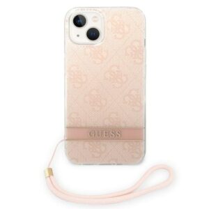Guess GUOHCP14MH4STP Apple iPhone 14 Plus / 15 Plus 6.7" rožinės spalvos hardcase 4G Print Strap - Image 2