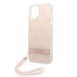 Guess GUOHCP14MH4STP Apple iPhone 14 Plus / 15 Plus 6.7" rožinės spalvos hardcase 4G Print Strap - Image 5