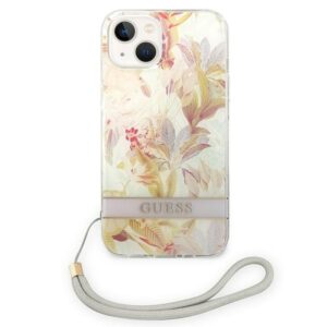 Guess GUOHCP14MHFLSU Apple iPhone 14 Plus / 15 Plus 6.7" purple hardcase Flower Strap - Image 2