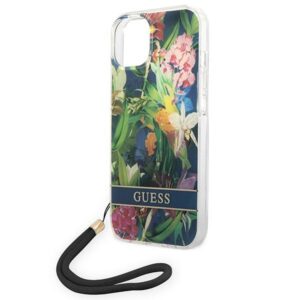 Guess GUOHCP14SHFLSB Apple iPhone 14 / 15 / 13 6.1" blue hardcase Flower Strap - Image 5