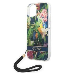 Guess GUOHCP14MHFLSB Apple iPhone 14 Plus / 15 Plus 6.7" blue hardcase Flower Strap - Image 5