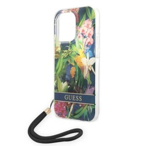 Guess GUOHCP14XHFLSB Apple iPhone 14 Pro Max 6,7" blue hardcase Flower Strap - Image 5