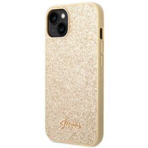 Guess GUHCP14SHGGSHD Apple iPhone 14 / 15 / 13 6.1" gold kietas dėklas Glitter Script - Image 2