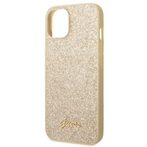 Guess GUHCP14SHGGSHD Apple iPhone 14 / 15 / 13 6.1" gold kietas dėklas Glitter Script - Image 6