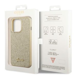 Guess GUHCP14LHGGSHD Apple iPhone 14 Pro 6,1" gold kietas dėklas Glitter Script - Image 8