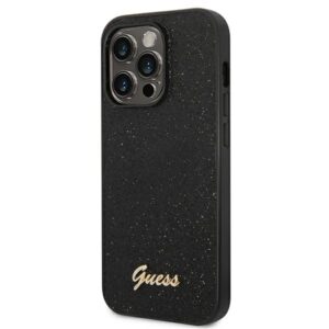 Guess GUHCP14LHGGSHK Apple iPhone 14 Pro 6,1" juodos spalvos kietas dėklas Glitter Script - Image 2