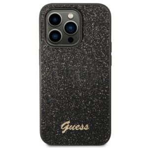 Guess GUHCP14LHGGSHK Apple iPhone 14 Pro 6,1" juodos spalvos kietas dėklas Glitter Script - Image 3