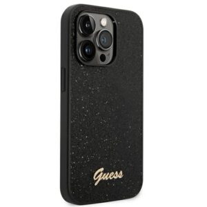Guess GUHCP14LHGGSHK Apple iPhone 14 Pro 6,1" juodos spalvos kietas dėklas Glitter Script - Image 4