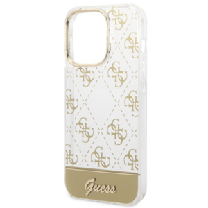 Guess GUHCP14LHG4MHG Apple iPhone 14 Pro 6,1" gold kietas dėklas 4G Pattern Script - Image 6