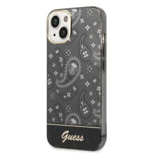 Guess GUHCP14MHGBNHK Apple iPhone 14 Plus / 15 Plus 6.7" juodos spalvos kietas dėklas Bandana Paisley - Image 2