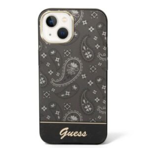 Guess GUHCP14MHGBNHK Apple iPhone 14 Plus / 15 Plus 6.7" juodos spalvos kietas dėklas Bandana Paisley - Image 3