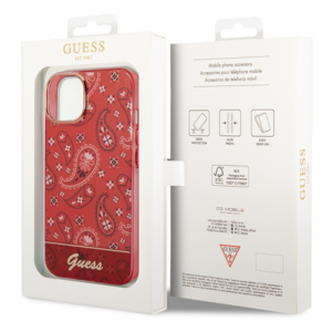 Guess GUHCP14MHGBNHR Apple iPhone 14 Plus / 15 Plus 6.7" red kietas dėklas Bandana Paisley - Image 8