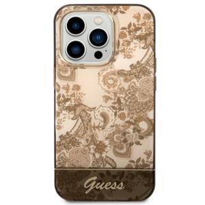 Guess GUHCP14LHGPLHC Apple iPhone 14 Pro 6,1" ochre kietas dėklas Porcelain Collection - Image 3
