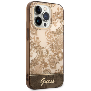 Guess GUHCP14LHGPLHC Apple iPhone 14 Pro 6,1" ochre kietas dėklas Porcelain Collection - Image 4